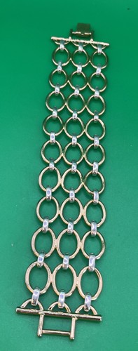 Vintage BREIT SIGNIERT ZWEIFARBIG METALLARMBAND NAPIER fantastisch