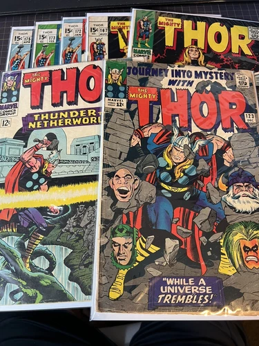 Vintage Silver/Bronze Marvel Thor 45 Comic Lot.  Nice Mid Grade Books