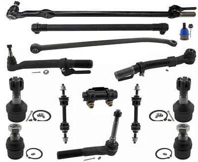 MOOG Front Steering 14 PCS Kit Tie Rod Ends Drag Link For Ford F250 F350 SD 4WD