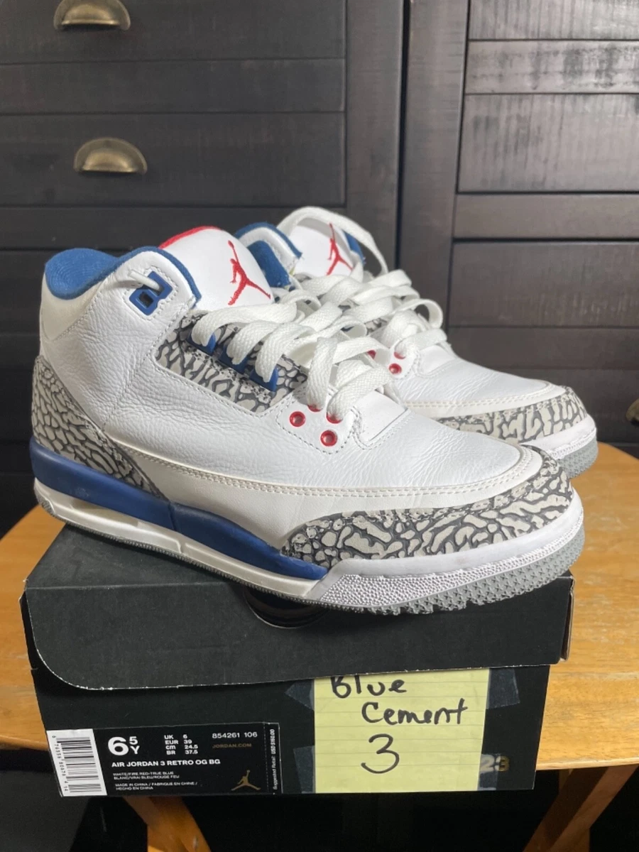 JORDAN 3 RETRO TRUE BLUE 2016 GS SZ6.5 | eBay