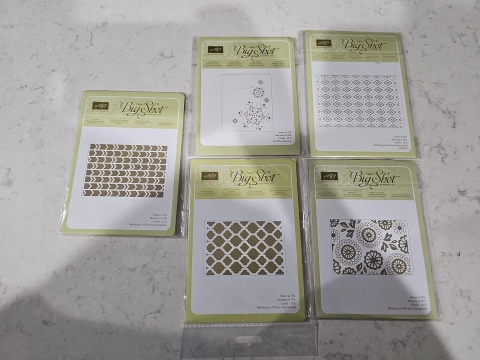 Lot Of 4 Stampin Up! Textured Impressions Lovely Lace, Flurry -Sizzix Big Shot - Image 3 of 4