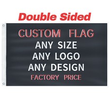 Custom Flag 3x5ft 2x3ft Double Sided Banner Free Design Text or Logo Banner