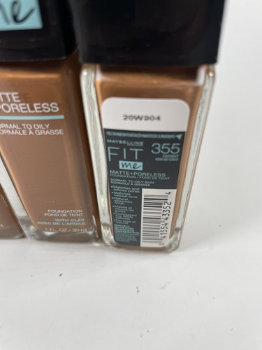 Lot of 6 Maybelline FIT ME! Matte + Poreless Foundation Normal-Oily 355 Coconut. - Picture 9 of 13