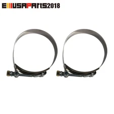 2Pcs 4" Inch T-Bolt Clamps Stainless Steel Clamps Intake Turbo Hose Coupler
