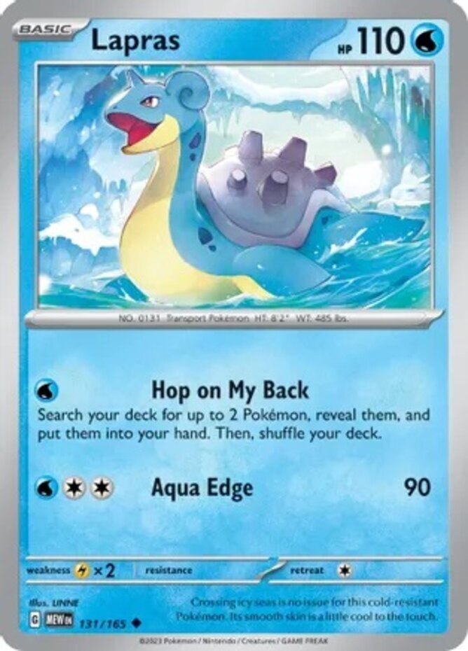 Pokemon Lapras - 131/165 - Uncommon NM-Mint Scarlet & Violet - 151