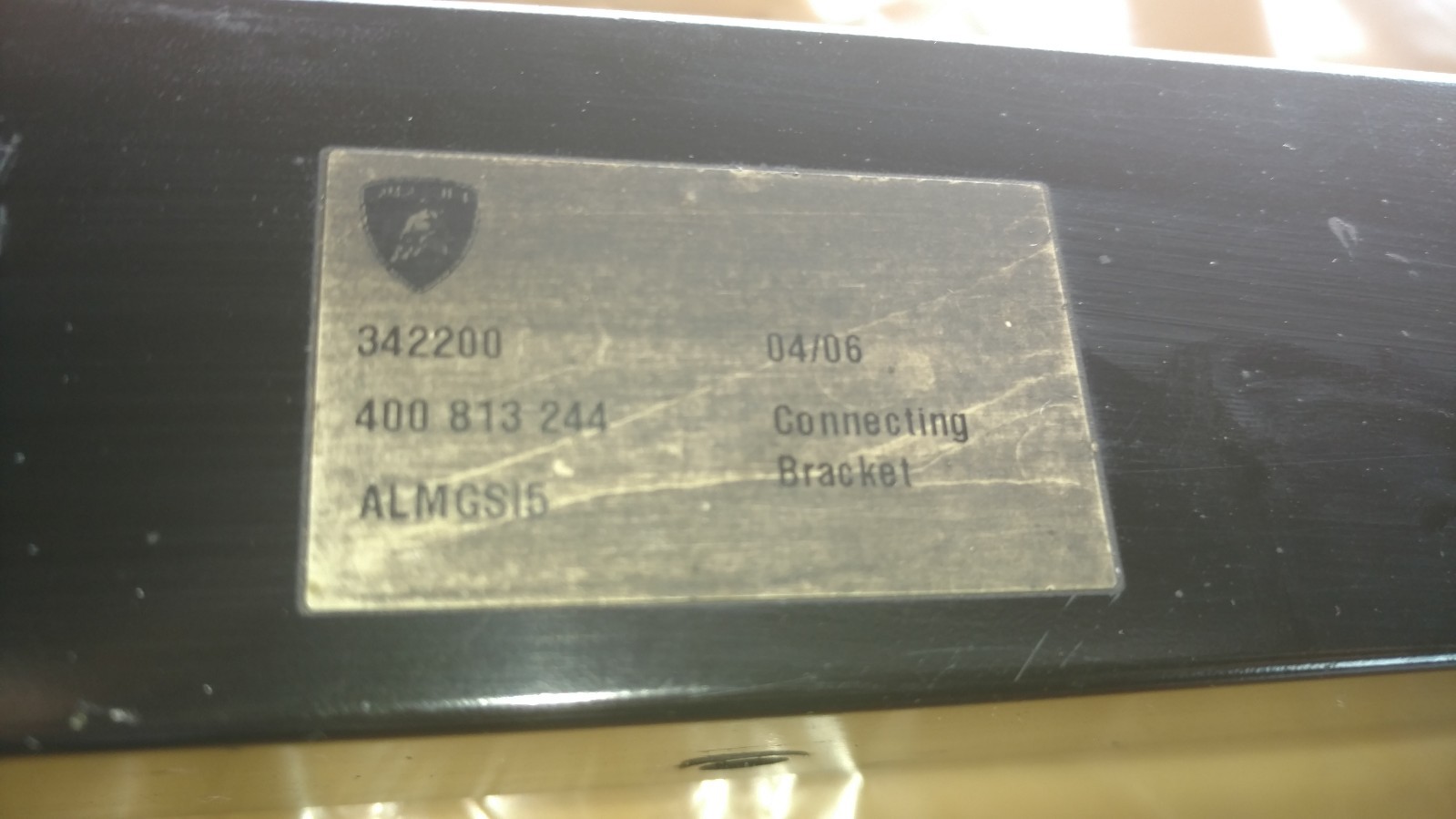LAMBORGHINI GALLARDO REAR RIGHT BUMPER SUPPORT BRACKET OEM 400813244
