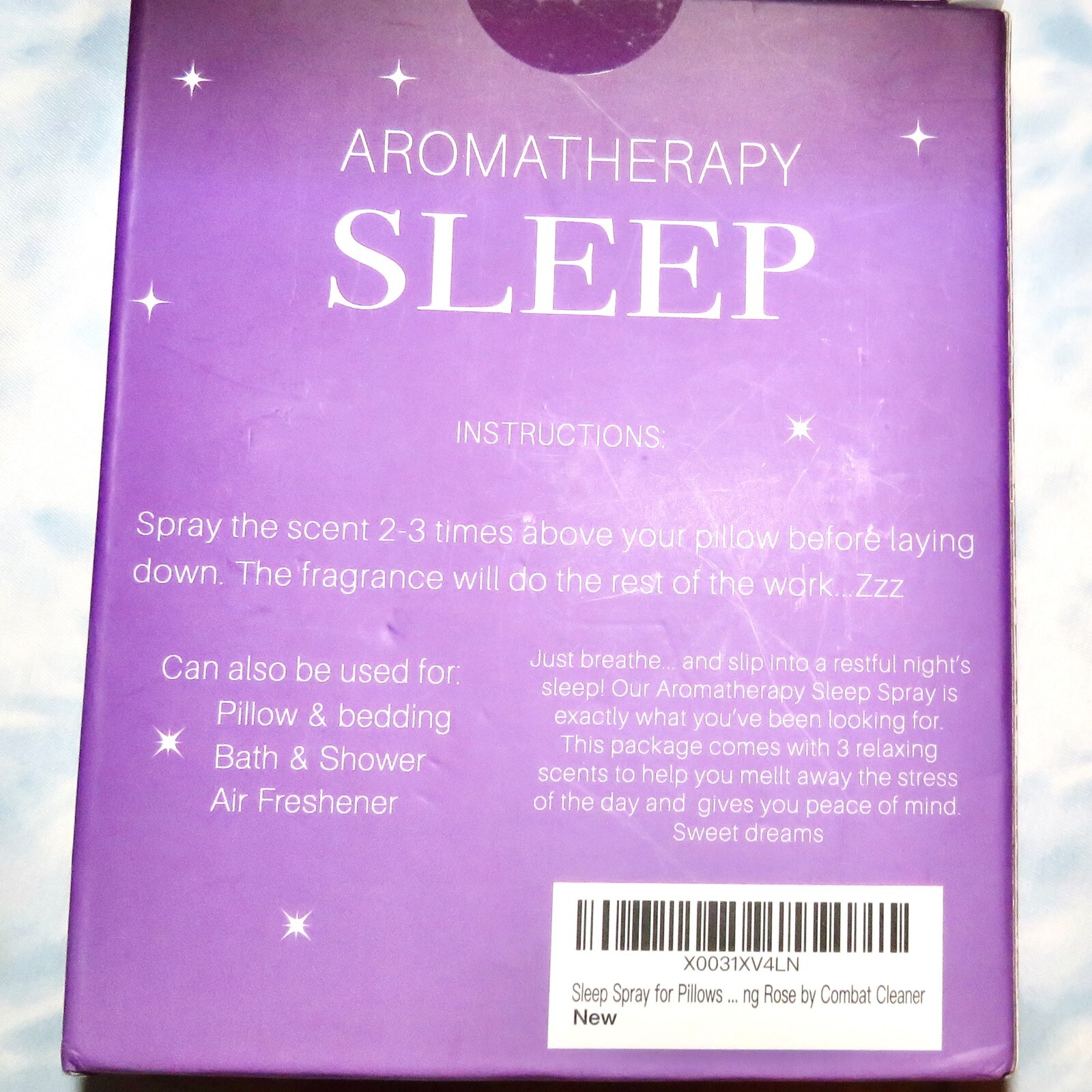Combat Cleaner Aromatherapy Sleep Anxiety Relief Aid Pillow Sleep Spray Mist SET