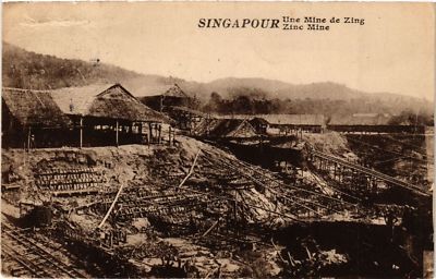 Postcard PC SINGAPORE, ZINC MINE, VINTAGE POSTCARD (b4152)