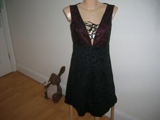 Sleeveless Plunge Dress With Lace And Sequin Details UK 10 EU 38 EX Brand