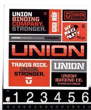 Union Binding Company Foglio Adesivo Multicolore Travis Rice Gigi Snowboard Decalcomanie