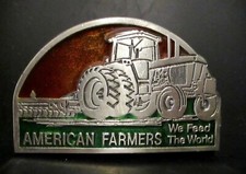 American Farmers We Feed The World Tractor  Disc Harrow Belt Buckle JD Case IH