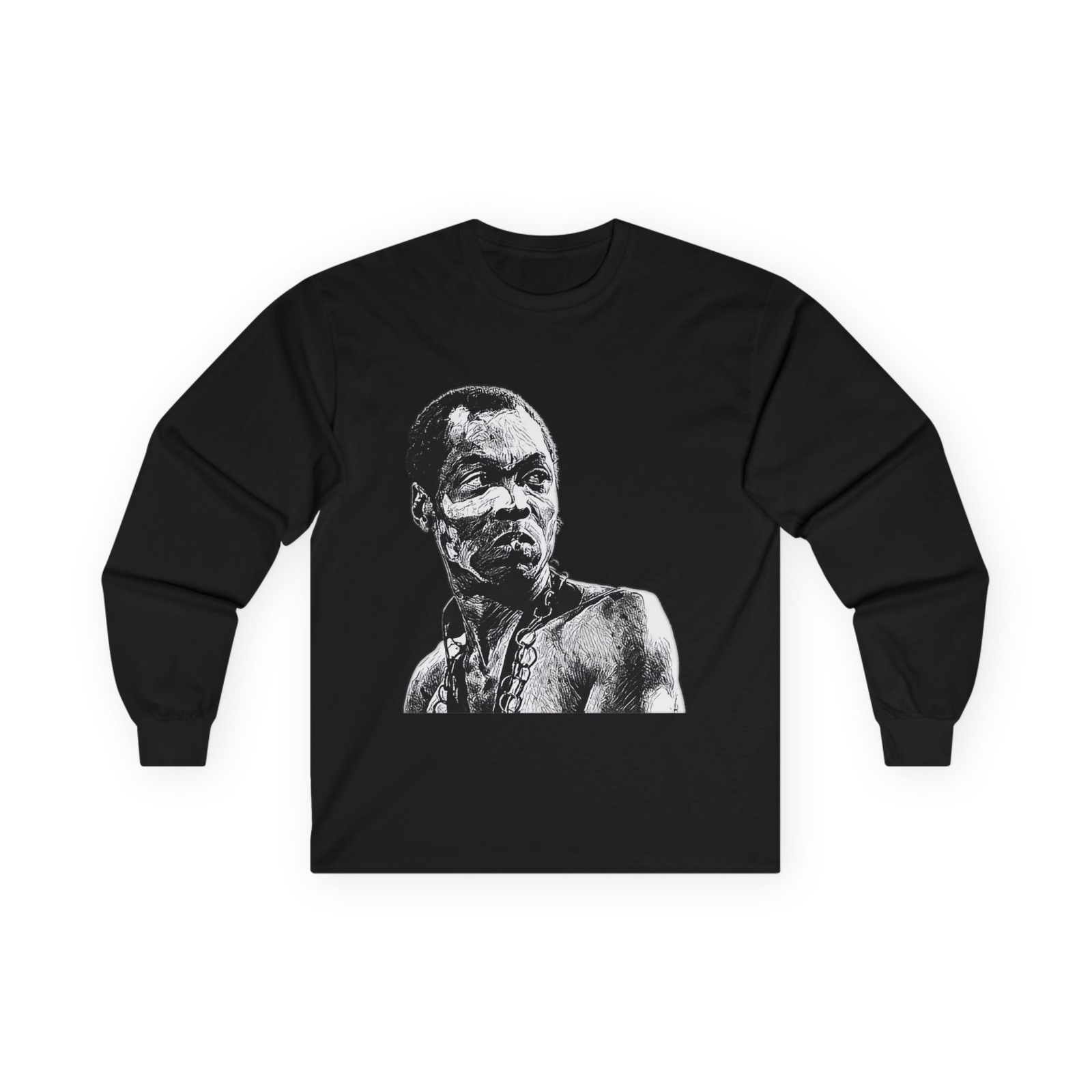 Fela Kuti Jazz Art Graphic Print Tee Shirt Long Sleeve Crewneck Gift NEW
