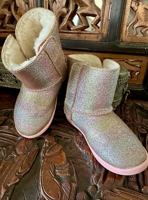 UGG Keelan Metallic Glitter Boot - Rainbow Toddler Size 6T approx