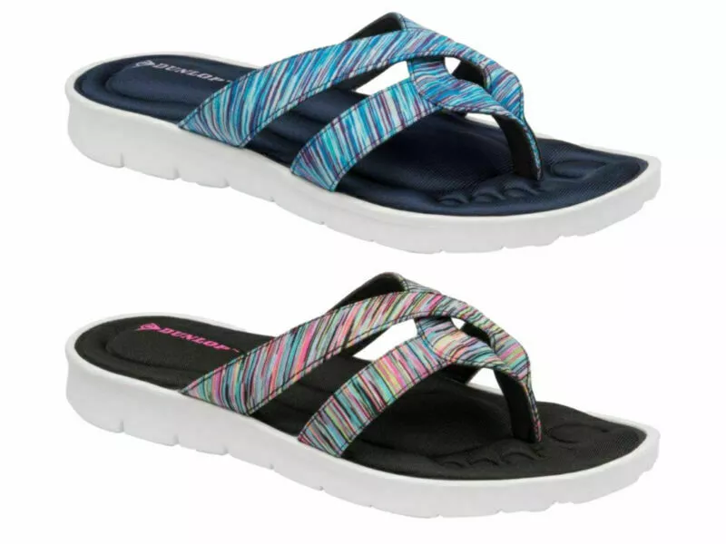 Womens Dunlop Flip Flops Sandals Memory Summer Holiday Beach Shoes | eBay