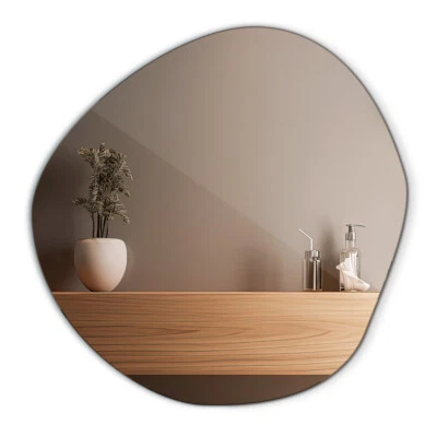 Miroir Forme Irrégulière Ovale Moderne Miroir à Suspendre 87 cm x 86 cm - Photo 1/4