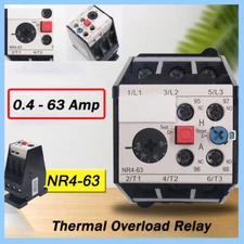 Thermal Overload Relay 0.4 - 63 Amp Overload Protection 3 Phase Motor Protector