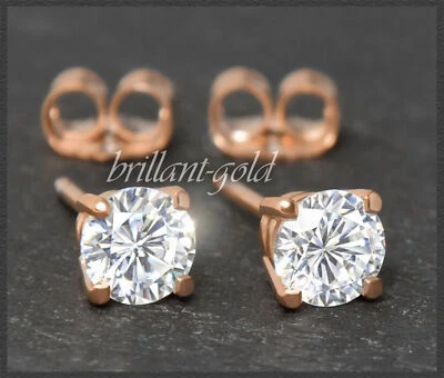Gold Ohrstecker mit 2,34ct Brillanten in Top Wesselton; Damen Ohrringe Rotgold - Bild 1 von 4