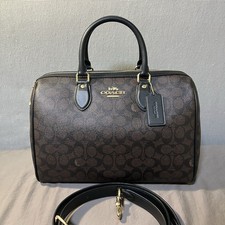     NWT COACH ROWAN LARGE SATCHEL BAG WALNUT BLACK    