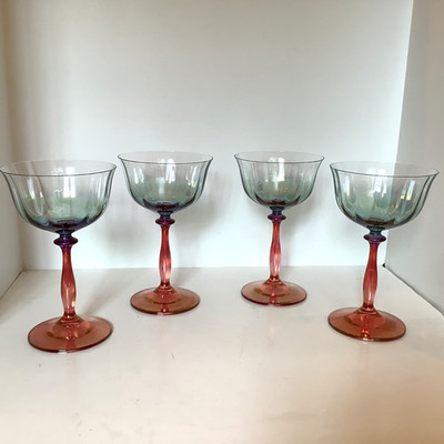 Anthropologie New York City Ballet Coupe Glass in Multi Set of 4 Glasses New