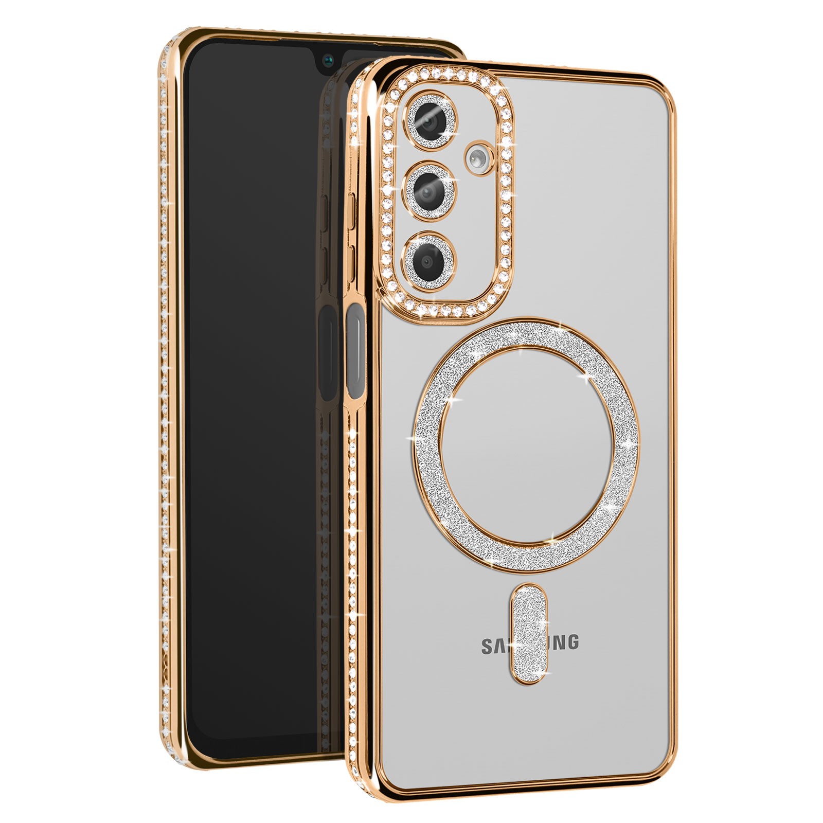 Coque Galaxy A16 Avizar diamant or protection gel TPU mince pour femme
