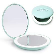 WOBSION LED Lighted Travel Makeup Mirror, 3.5