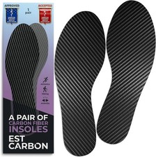 EstCarbon - Carbon Fiber Insoles - 2 Pieces, M 9.5, W 10-10.5 - Shoe Inserts