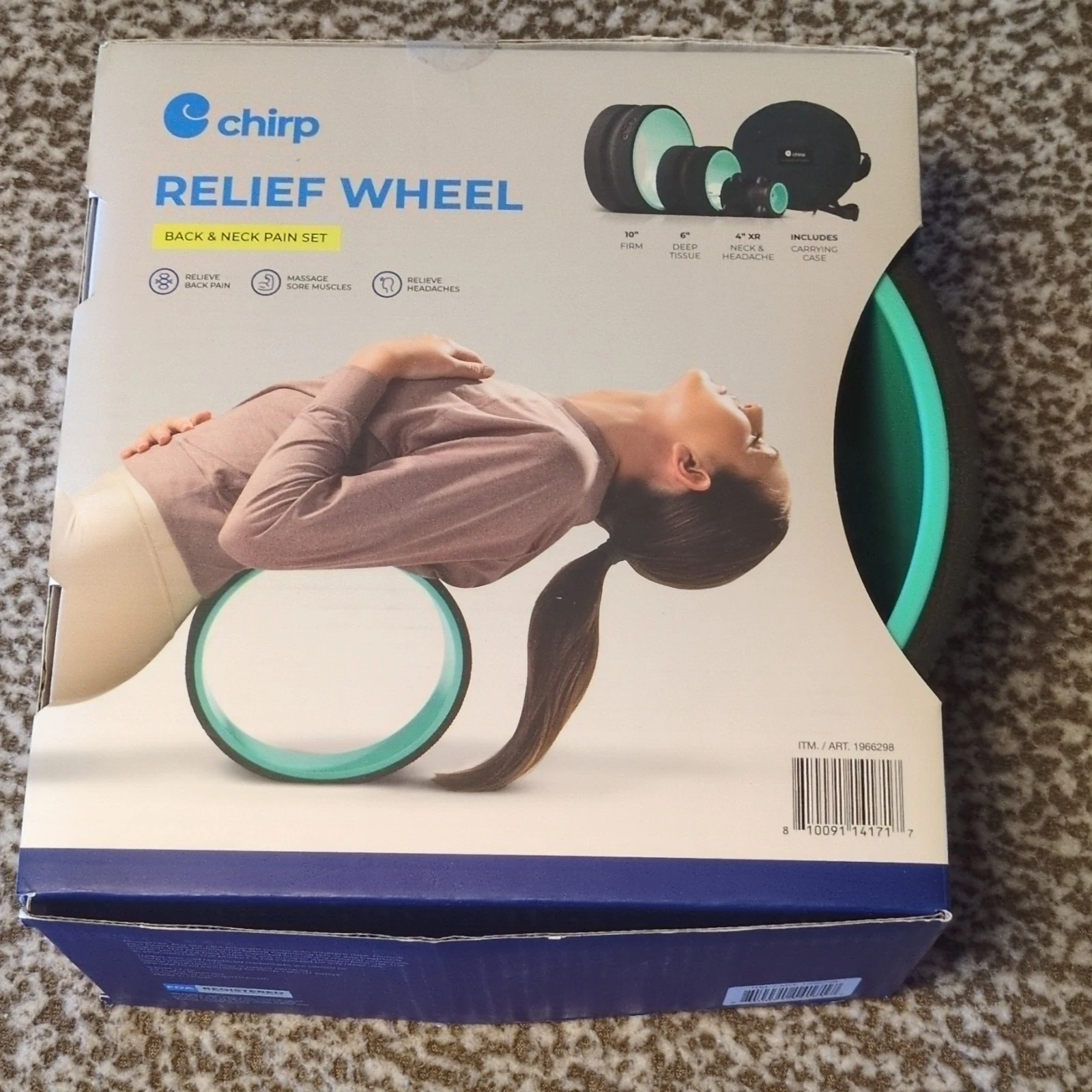 chirp Relief Wheel Foam Roller Set 3 Sizes Firm Deep Tissue Carrying Case
Opens in a new window or t