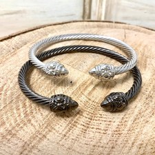 3mm cable gunmetal cuff bracelet must have item stackable hot trendy statement