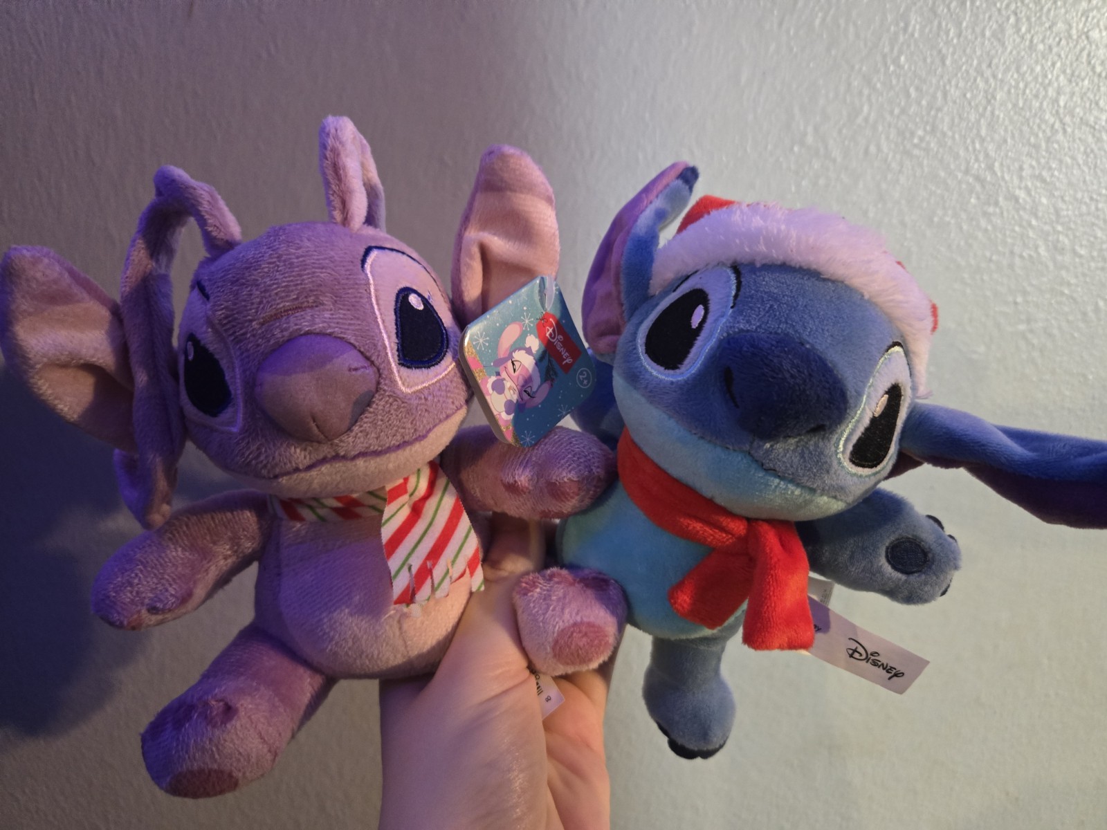 Christmas Holiday Santa Angel and Stitch Plush Stuffed Animal Lot of 2