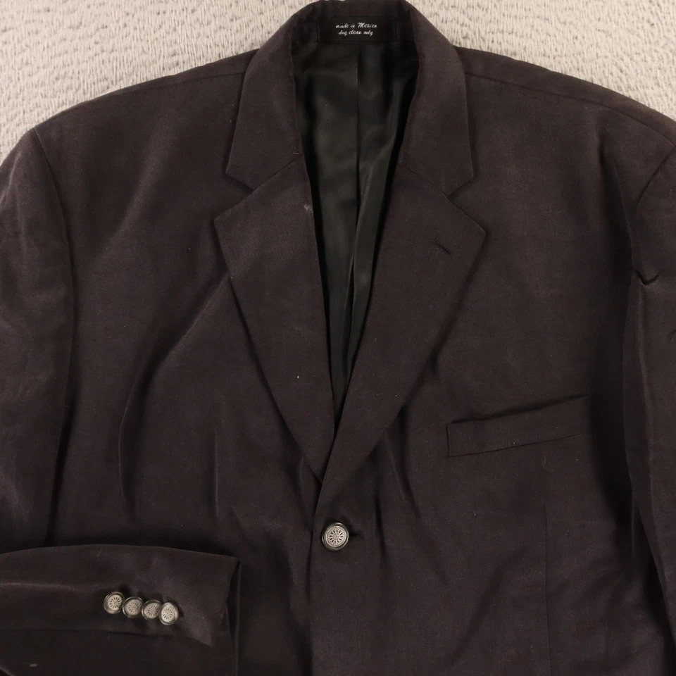 Chaqueta Andrew Fezza L LT 44L Negro Poliéster Microfibra Sarga Blazer Abrigo Deportivo Foto 2 de 4