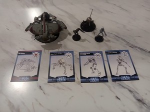 Star Wars Miniatures Clone Wars Battles 4 Miniatures With Cards Lot
