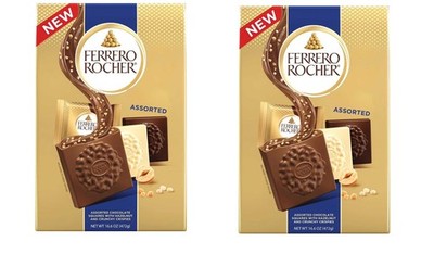 Ferrero Rocher Assorted Chocolate Squares with Hazelnut and Crunchy Crispies,2pk