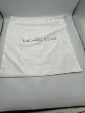 Michael Kors Satin White Silver Letters Drawstring Dust Cover Storage Bag 18x18