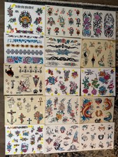 VTG Lot Of 80s-90s TATTOO Flash Prints Traditional, California Mixed Artist 16