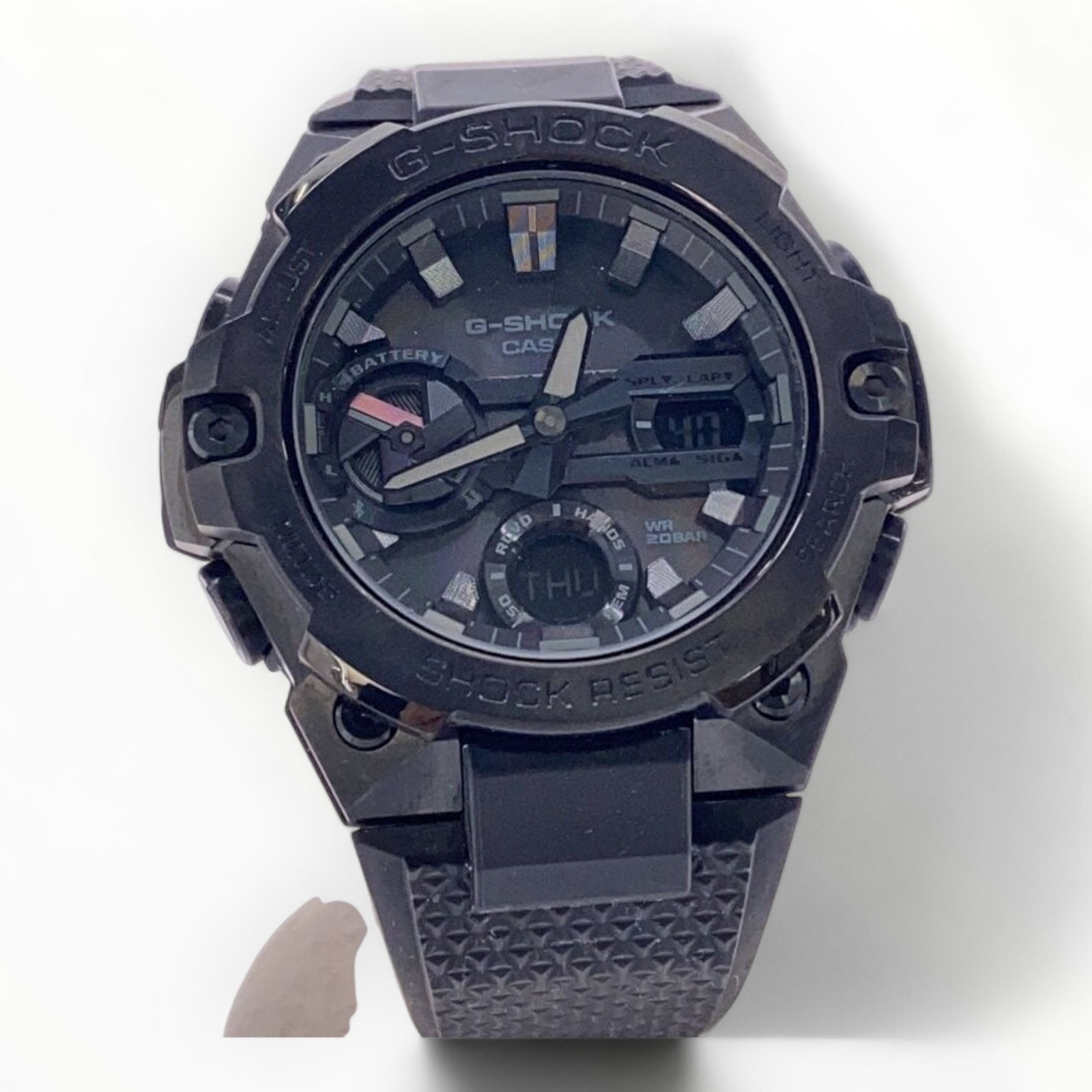 CASIO Digital Solar Watch Black Authentic Men H:1.65” W:1.93” 9077