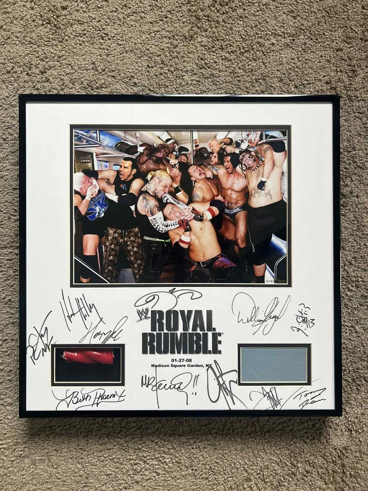 Placa colecionável WWE Royal Rumble 2008 edição limitada #443/500 + relíquias de anel - Imagem 2 de 4