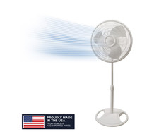 Lasko 16 Inch Pedestal Fan Oscillating 3 Speed Adjustable White S16200