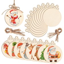 Unfinished Natural Wood Slices for Painting 20 Pcs Round Wood Circles with Holes
