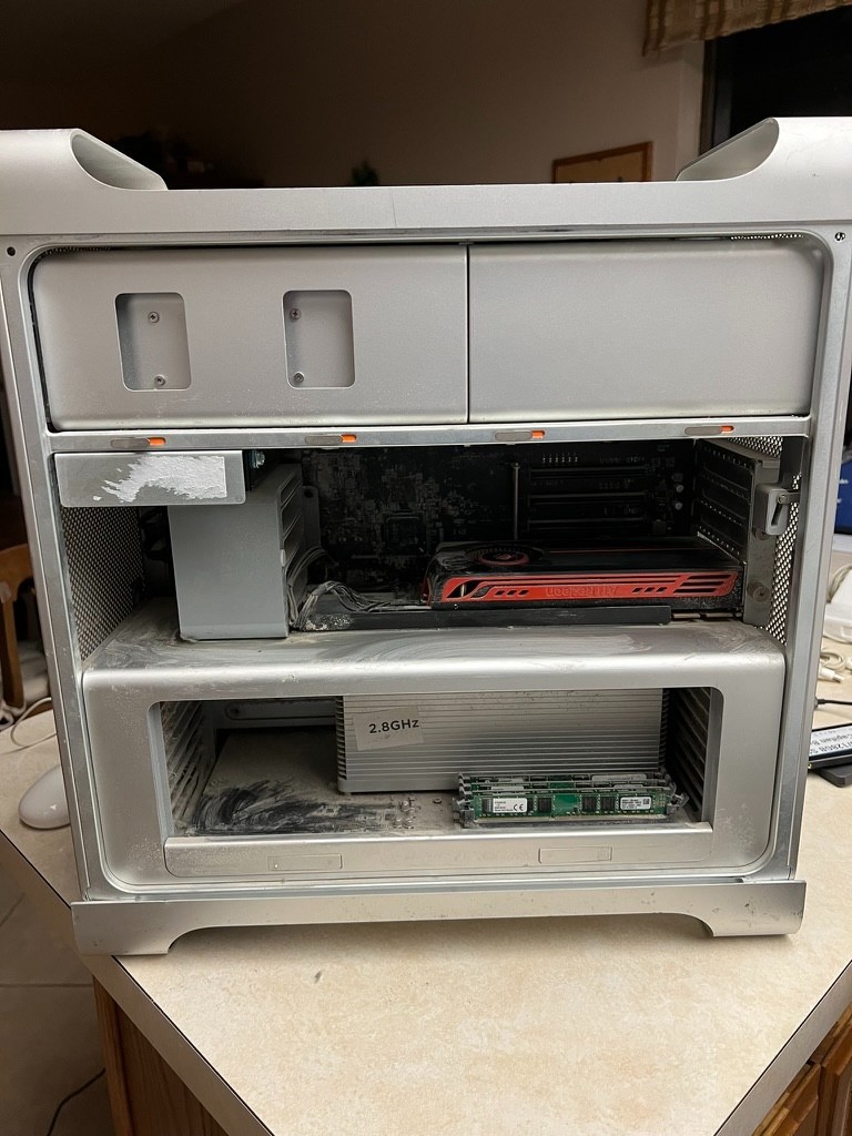 Apple Mac Pro Mid2010 A1289 通電OK 2.8QCX 3x1G 5770 1TB 1TB SD JPN Mac