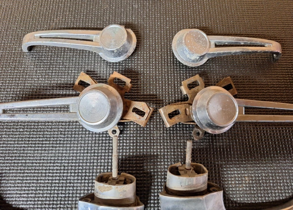 1964 Chevy Bel Air 4 Door Sedan Door Handles & Window Cranks FULL SET - Image 2 of 4