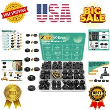 PCS Faucet Washer Assortment Kit with Assorted Flat and Beveled Rubber Washer...