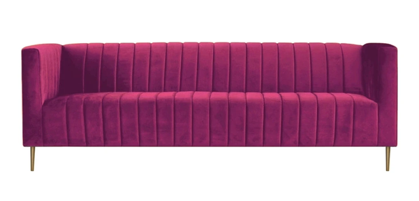 Pink Dreisitzer Stoff Wohnzimmer Design Couchen Polster Sofa Sofas Chesterfield-image