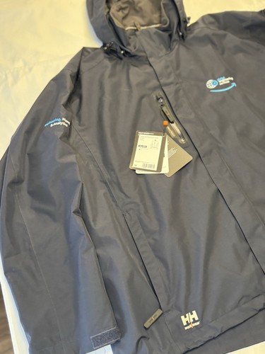 Helly Hansen Haag Parka Waterproof 71043 Navy Workwear Jacket Coat Mens 3XL Logo - Picture 3 of 14