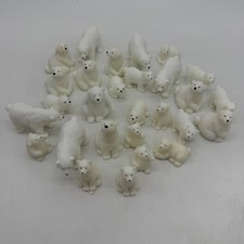Polar Bear Miniatures Set PVC Cake Toppers White Arctic Figures Educational