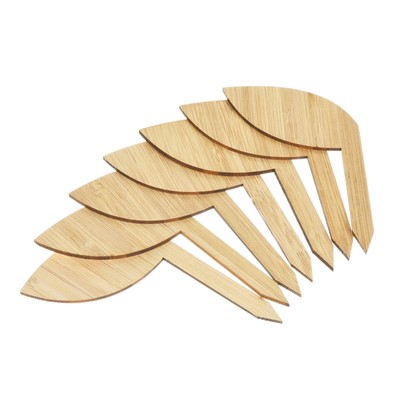 Plant Labels, 40Pcs Bamboo Leaf Shape Marker Tags for Outdoor Indoor Garden