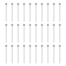 100 Pcs 0.63" 16mm Ball Head Pins White Gold Round Head Pins for DIY Craft