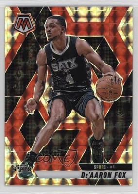 2024 Panini Mosaic Choice Fusion Red & Yellow Prizm 19/75 De'Aaron Fox #124 1d0h
