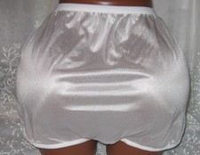 NEW SIZE 11 CAROLE OPTIC WHITE SILKY NYLON GRANNY PANTIES BRIEFS  
