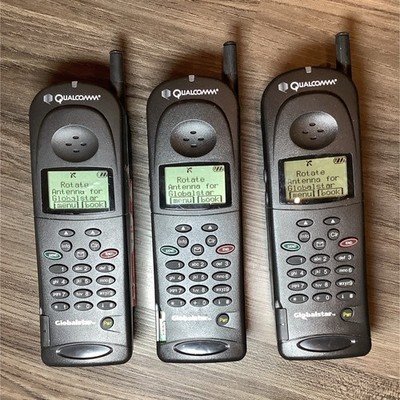 Qualcomm Globalstar GSP-1600 Satellite Phones Lot of 3 Black w/Batteries/Charge 