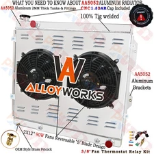 For 2001-2007 Toyota Sequoia Tundra 4.7L V8 3 Row Aluminum Radiator Shroud Fan